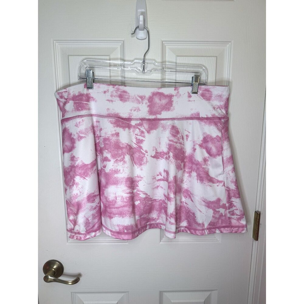 Pink & White Tie Dye Flounce Skort XXL